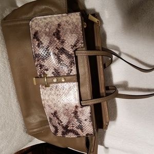 Antonio Melani Beige Snakeskin Handbag